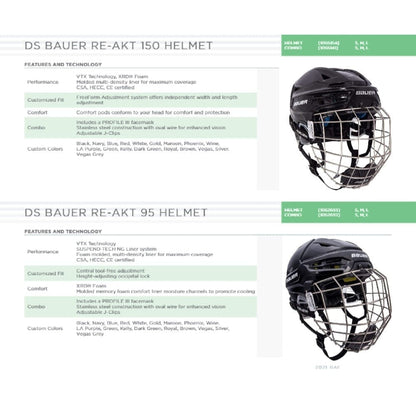 Bauer Custom Re - Akt Hockey Helmet Combo - 12 Pack - Custom Player Helmets